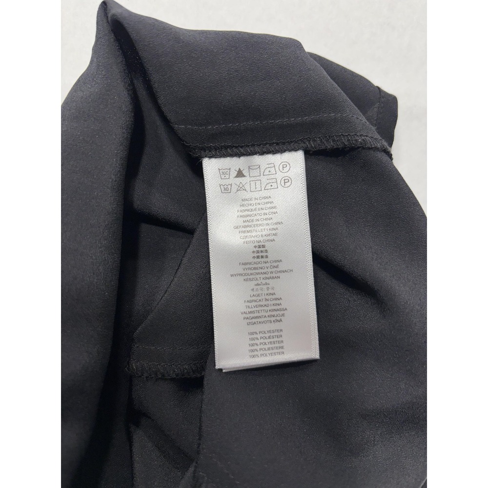 MICHAEL Michael Kors Blouse Womens Small Black Zip Collared Long Sleeve Top - Picture 11 of 15